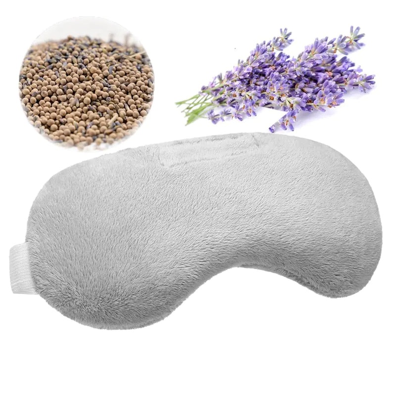 Umisleep Lavender Eye Mask Aromatherapy Weighted Sleep Mask for Dry Eyes Men Women Microwave Heated Hot Therapy Eye Cover Moist Compression Pain Relief Eye Pillow for Puffy Eyes Sinus Pain Grey